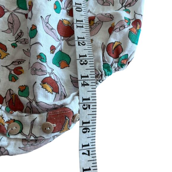 Oeuf Girls Floral Linen Summer Romper Size 18 months Flaw - Picture 6 of 7
